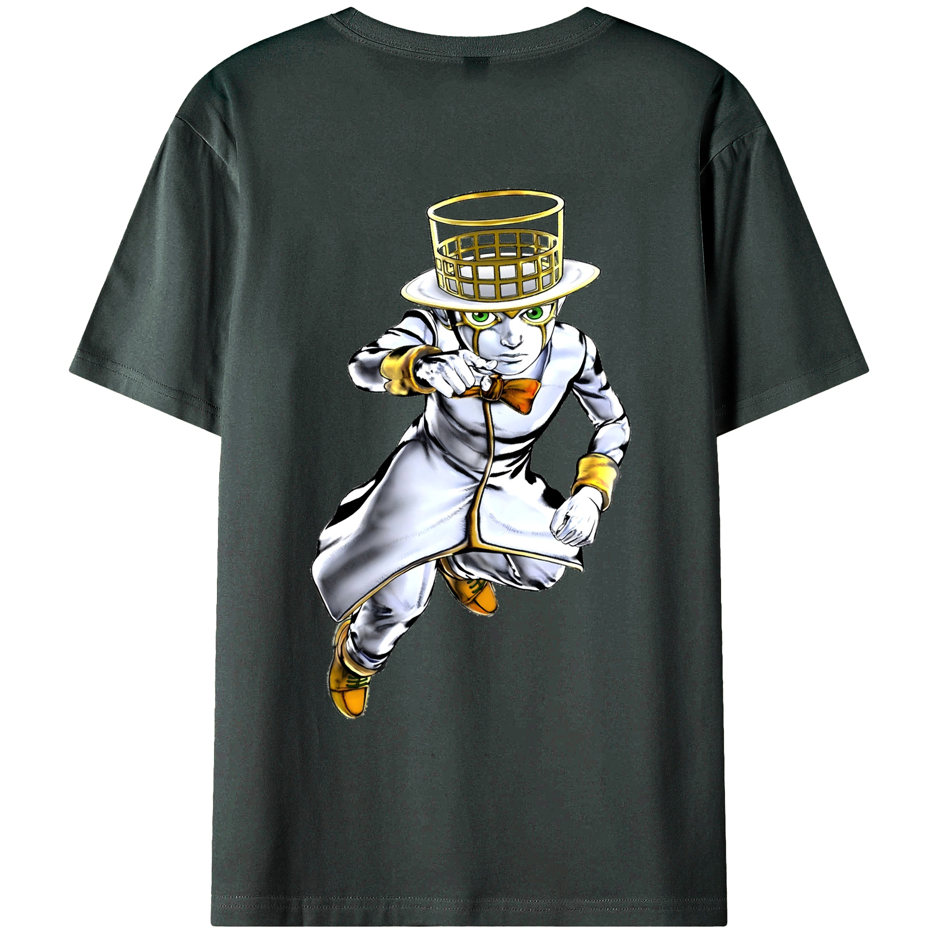 （画像用） ジョジョの奇妙な冒険 岸辺 露伴（きしべ ろはん） JoJo's Bizarre Adventure Rohan Kishibe 綿100％ メンズ半袖Tシャツ（バックプリント） 通気性